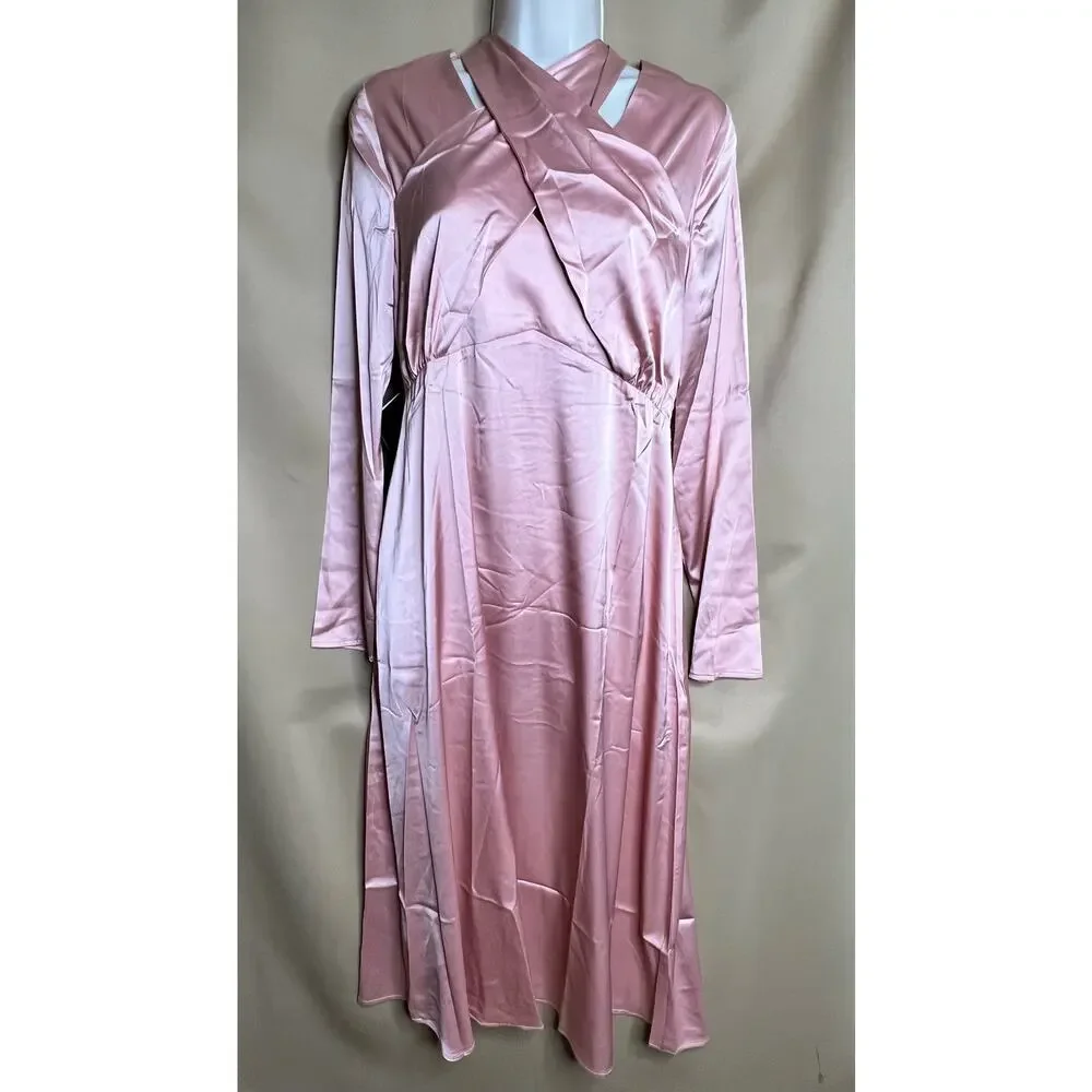 Area Stars Pink Satin Dress M - Picture 7 of 8